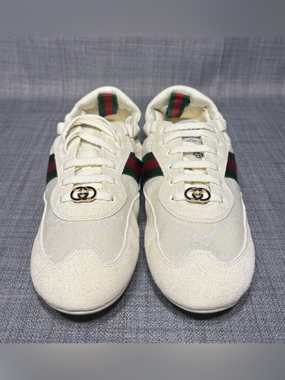 Gucci Women’s Shift Sneakers Off White Suede Size EU 40 - Picture 5 of 11